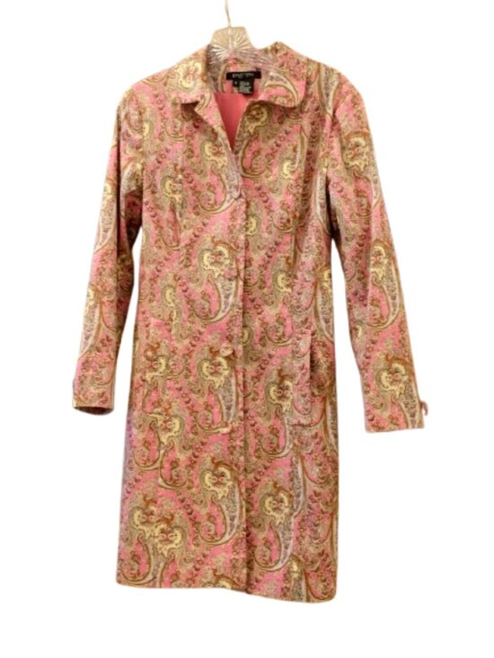 Etcetera Jackets & Blazers - ETCETERA~PINK PAISLEY SHIFT COAT COTTON LINED LIGHTWEIGHT TRENCH Size 4